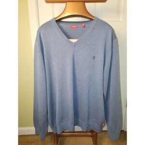 Izod Blue Pullover Knit Cotton Long Sleeve Sweater Size Xl